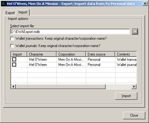 File Import EWA data